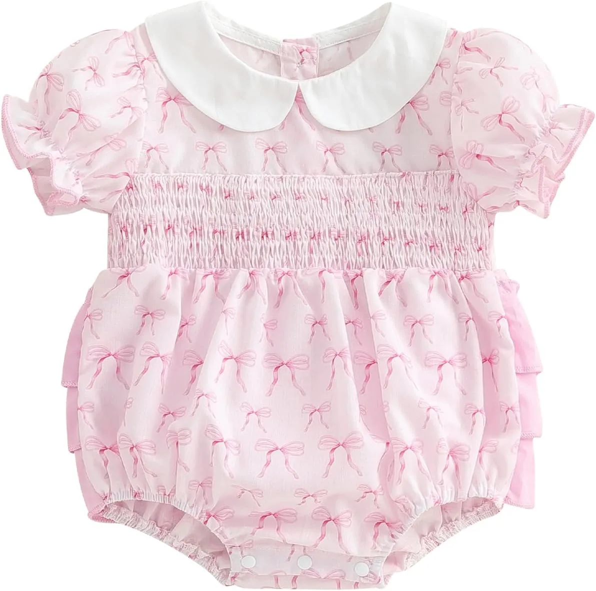 baby girl summer romper Peter Pan collar_best_review_1752420009